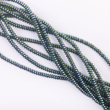 Hematyt platerowany oponka gładka emerald 4x2mm
