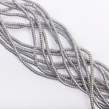 Hematyt platerowany oponka gładka silver 3x2mm