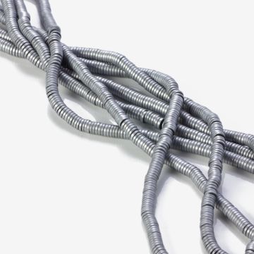 Hematyt platerowany krążek mat silver 4,5x1mm