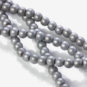 Hematyt platerowany kulka gładka mat silver 8mm