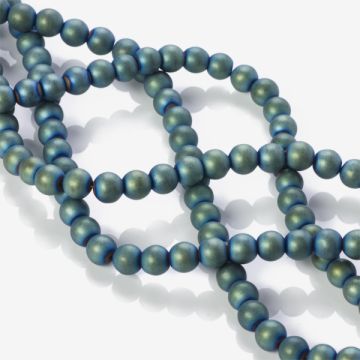 Hematyt platerowany kulka gładka mat emerald 6mm