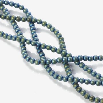 Hematyt platerowany kulka gładka mat emerald 4mm