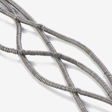 Hematyt platerowany krążek płaski mat silver 3x1mm