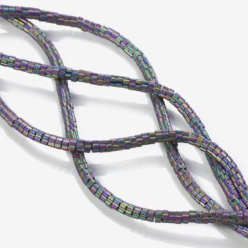 Hematyt platerowany kwiatki płaskie mat multicolor 4x2mm