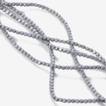 Hematyt platerowany baryłka mat silver 3x3mm