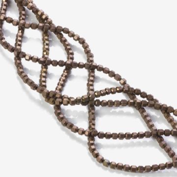 Hematyt platerowany baryłka mat bronze 3x3mm