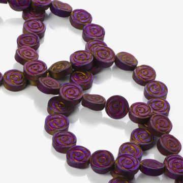 Hematyt platerowany płaskie róże mat volcano 10x4mm