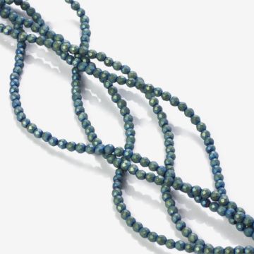 Hematyt platerowany kulka fasetowana mat emerald 3mm