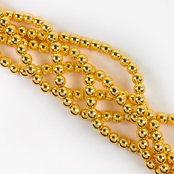 Hematyt platerowany kulka gładka light gold 8mm