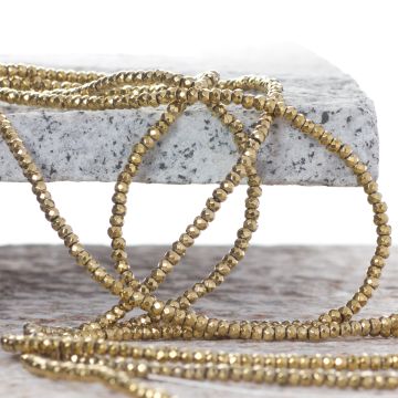 Hematyt platerowany oponka fasetowana gold 3x2mm