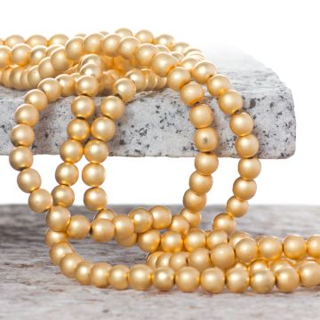 Hematyt platerowany kulka gładka light gold satine 6mm