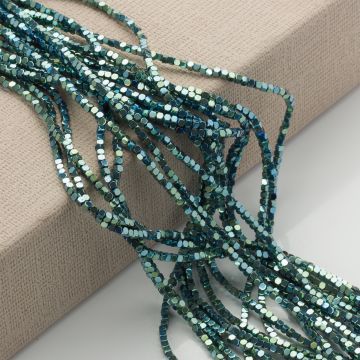 Hematyt platerowany kostka ścięta emerald 2x2mm