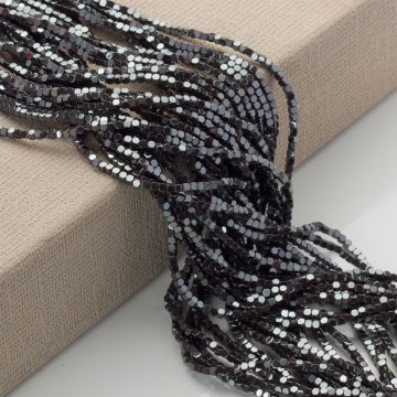 Hematyt platerowany kostka ścięta grafitowa 2x2mm