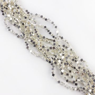 Hematyt platerowany koniczynka light silver 4mm