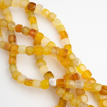 Agat kostka nieregularna żółta 6,5-8,5mm