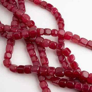 Agat kostka nieregularna różowa 6,5-8,5mm