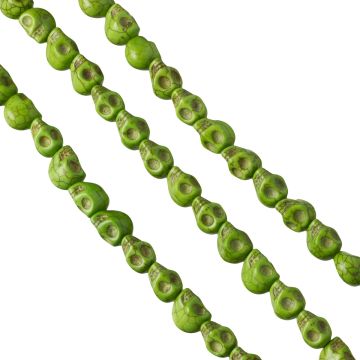 Howlit czaszka 12mm zielona