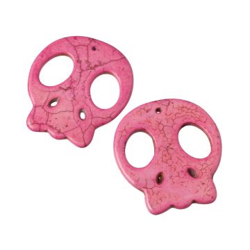 Howlit czacha zawieszka różowa 55x48mm