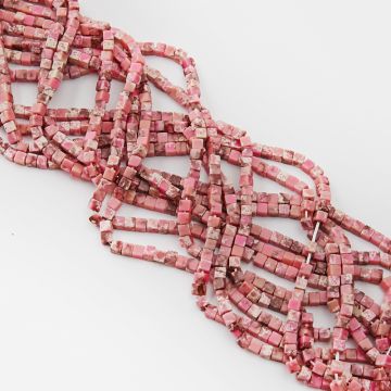 Jaspis cesarski kostka gładka 4x4mm