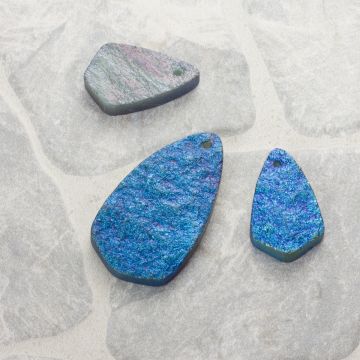 Kwarc dropy platerowane zestaw heliotrope