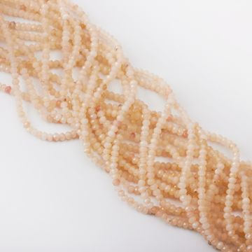 Agat oponka fasetowana beżowa 3x4,5mm