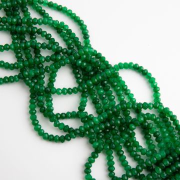 Agat oponka fasetowana butelkowa zieleń 3x4,5mm