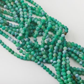 Agat kulka kwasowana matowa zielona 6mm