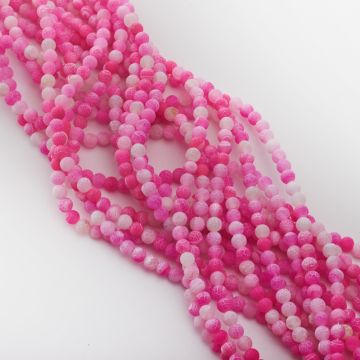 Agat kulka kwasowana matowa różowa 6mm