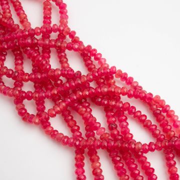 Agat oponka fasetowana różowa 3x4mm