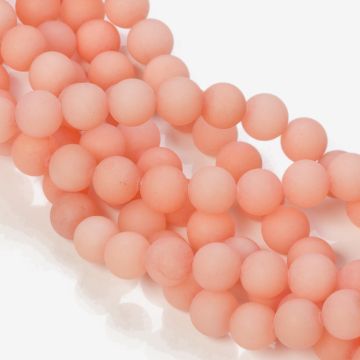 Jadeit matowy kulka gładka łososiowy 10mm