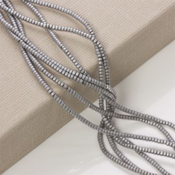 Hematyt platerowany walec mat silver 3x2mm