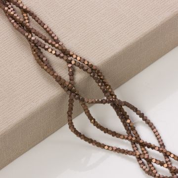Hematyt platerowany kostka ścięta bronze 3x3mm