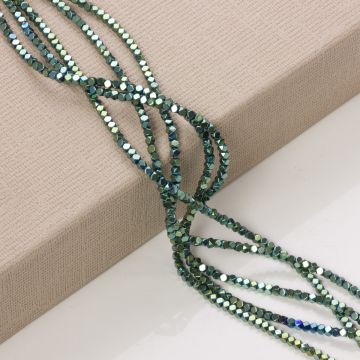 Hematyt platerowany kostka ścięta emerald 3x3mm