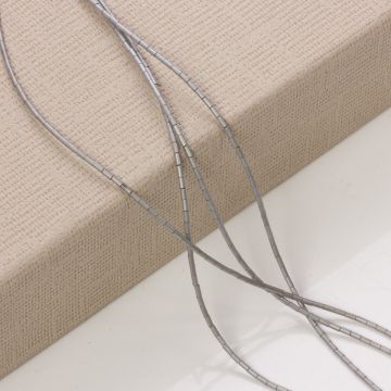 Hematyt platerowany słupek okrągły mat silver 3x1mm