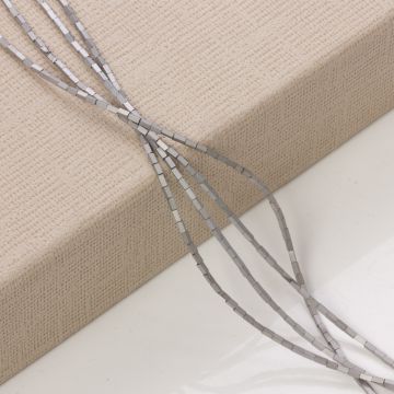 Hematyt platerowany słupek kwadratowy mat silver 3x1,5mm