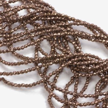 Hematyt platerowany kulka fasetowana bronze 2mm