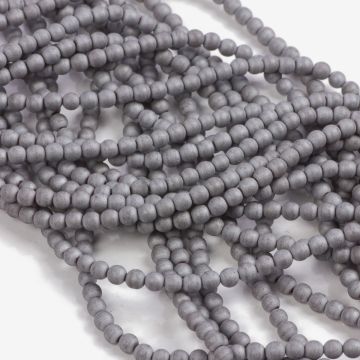 Hematyt platerowany kulka gładka mat silver 3mm