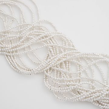 Hematyt platerowany kulka gładka light silver 2,5mm - na sznurze