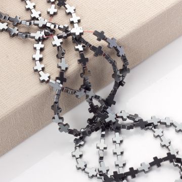 Hematyt krzyż błyszczący natural 10x8mm