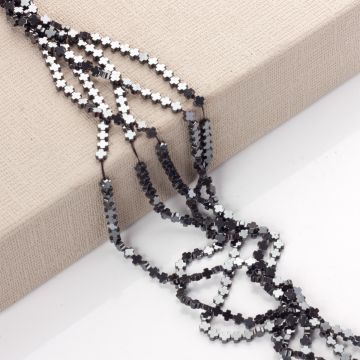 Hematyt krzyż równoramienny błyszczący natural 4x4mm