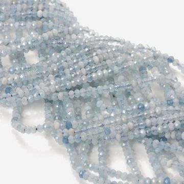 Akwamaryn naturalny oponka fasetowana klasa A 2,5x3,5mm