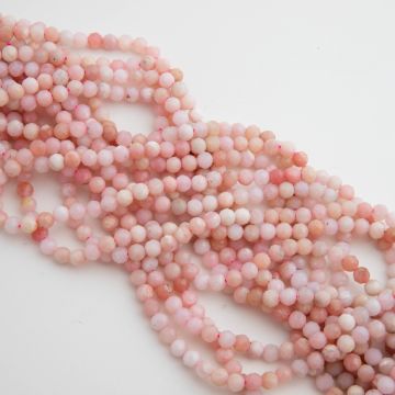 Opal różowy kulka fasetowana 4,5mm