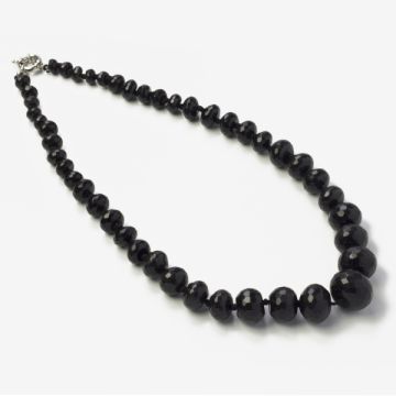 Jadeit oponki fasetowane stopniowane czarne 8-20mm