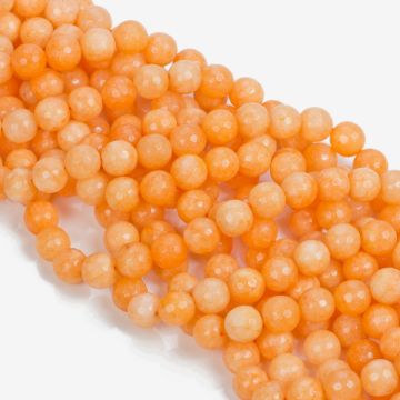 Jadeit kulka fasetowana morelowa 10mm