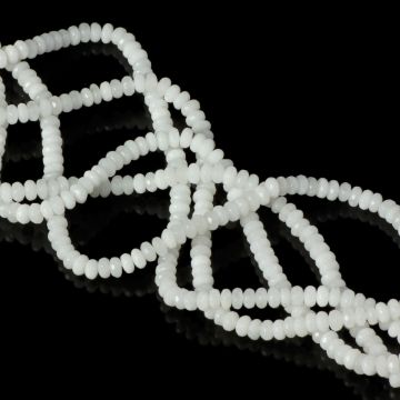 Jadeit oponki fasetowane białe 4x2mm