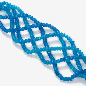 Jadeit oponka fasetowana niebieska 4x2mm