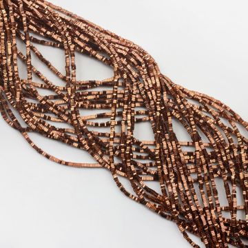 Hematyt kostka płaska bronze 2x2mm