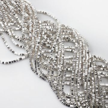 Hematyt kostka płaska light silver 3x3mm