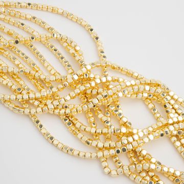 Hematyt kostka zaokrąglona light gold 4x4mm