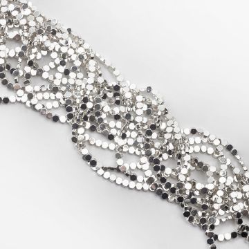 Hematyt płaski sześciokąt light silver 4mm